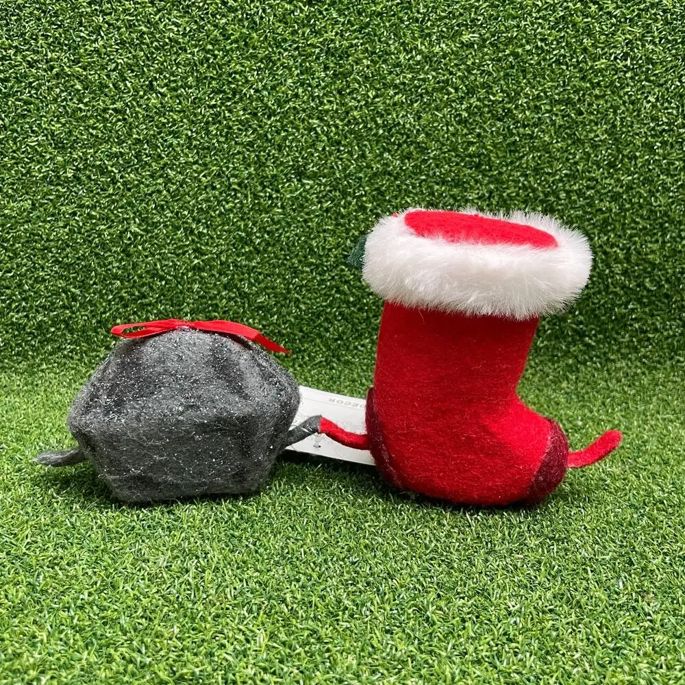 Wondershop Felt Stocking and Coal Christmas Decor Figurine Set